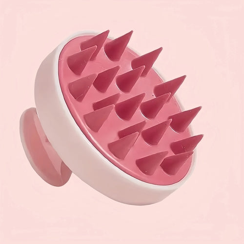 Pink Silicone Scalp Massager & Shampoo Brush